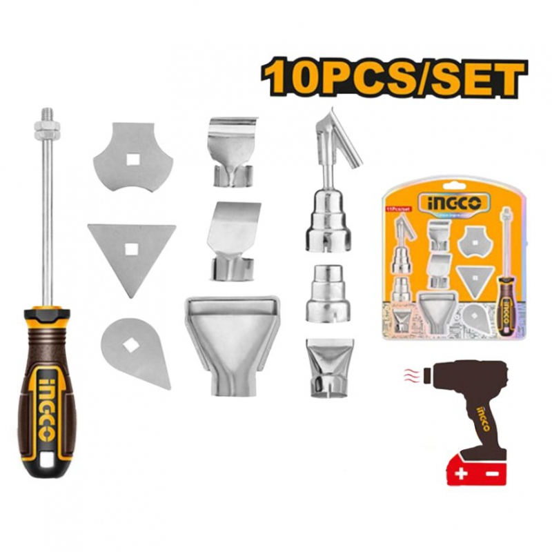 Bộ 10 món phụ kiện thổi nhiệt INGCO HGA0131