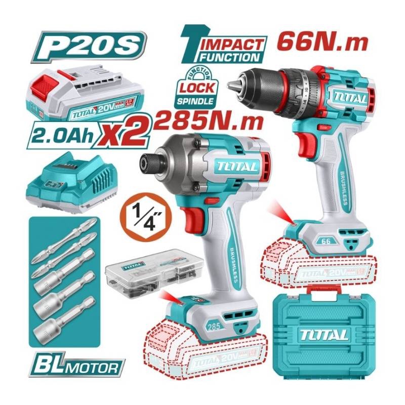 Combo máy khoan & may siết vít Total TCKLI20277
