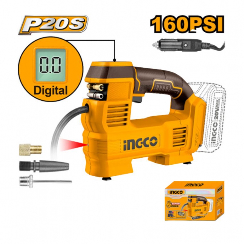 Máy bơm hơi lốp xe ô tô dùng pin 20V- 160PSI INGCO CACLI2012