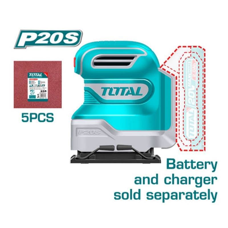 Máy chà nhám vuông dùng pin 20V Total TSHSLI2014 (Chưa Pin & Sạc)
