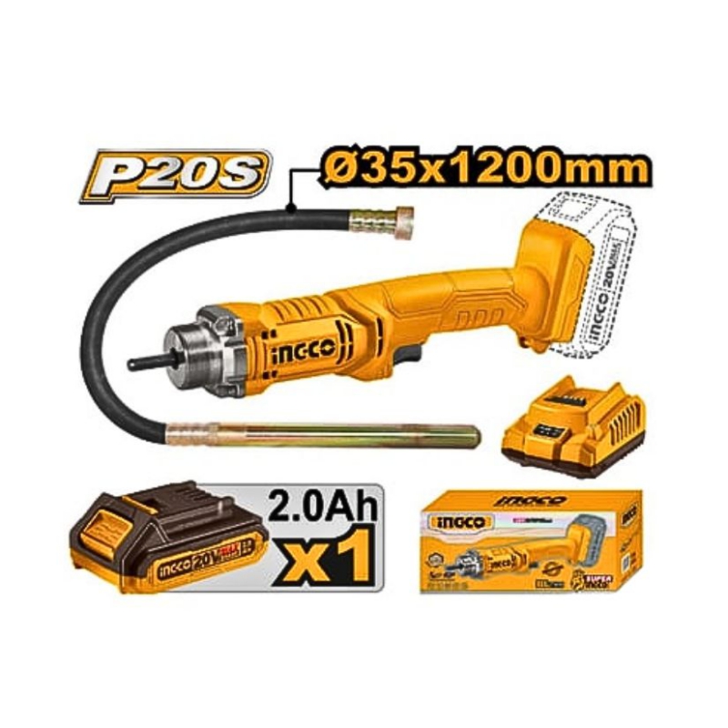 Máy đầm dùi bê tông dùng pin 20V INGCO CCVLI2023011 