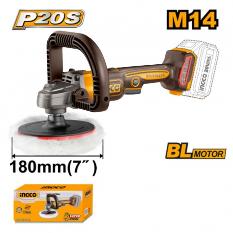 Máy đánh bóng dùng pin 20V- 180mm (không kèm pin và sạc) INGCO APLI2018