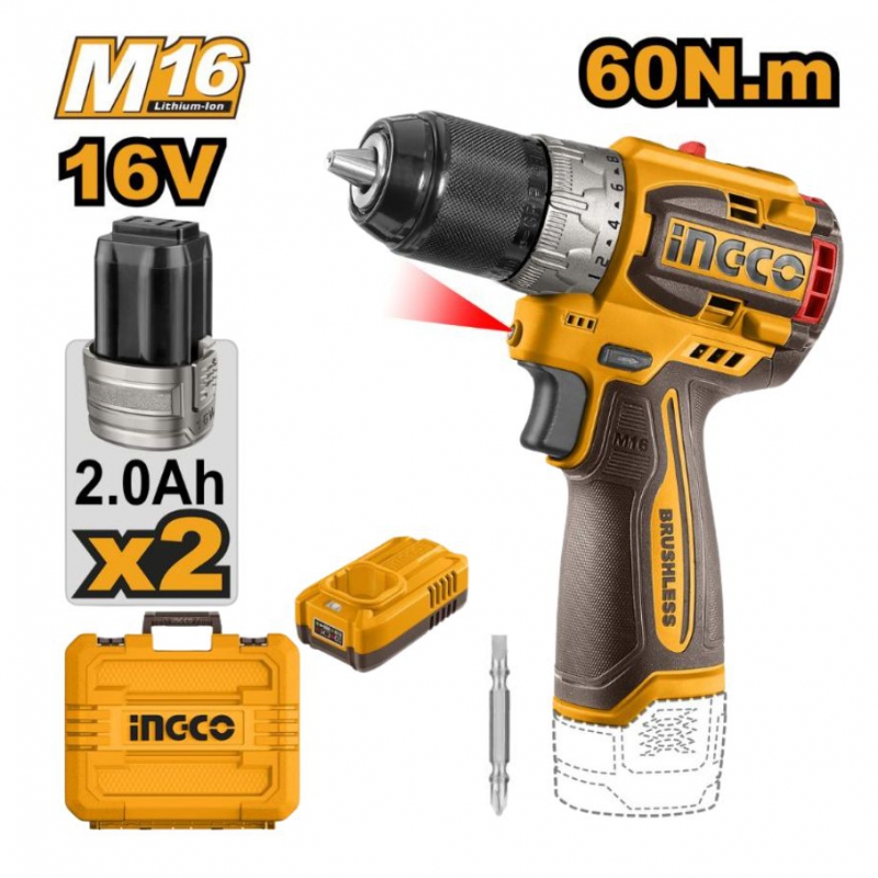 Máy khoan nhỏ gọn dùng pin 16V-60Nm INGCO CDLI16682