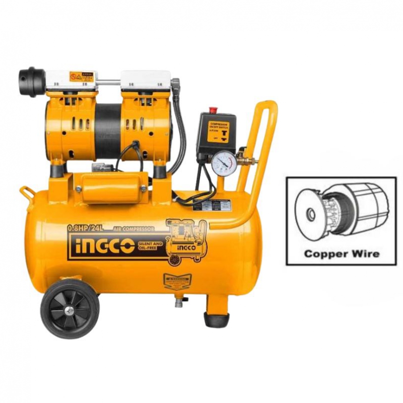 Máy nén khí không dầu (0.8HP) INGCO ACS175241T