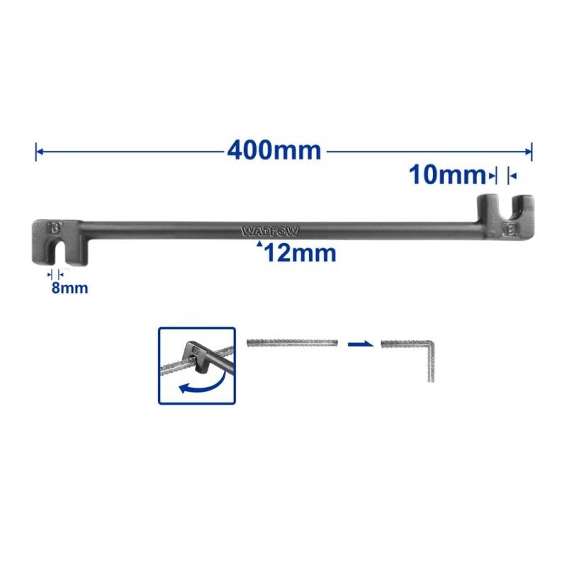Vam càng cua uốn sắt 8x10mm WADFOW WQB3340