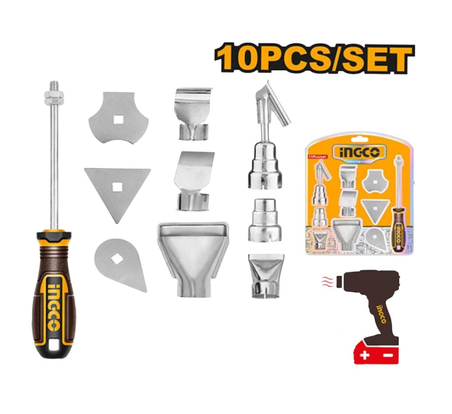 Bộ 10 món phụ kiện thổi nhiệt INGCO HGA0131