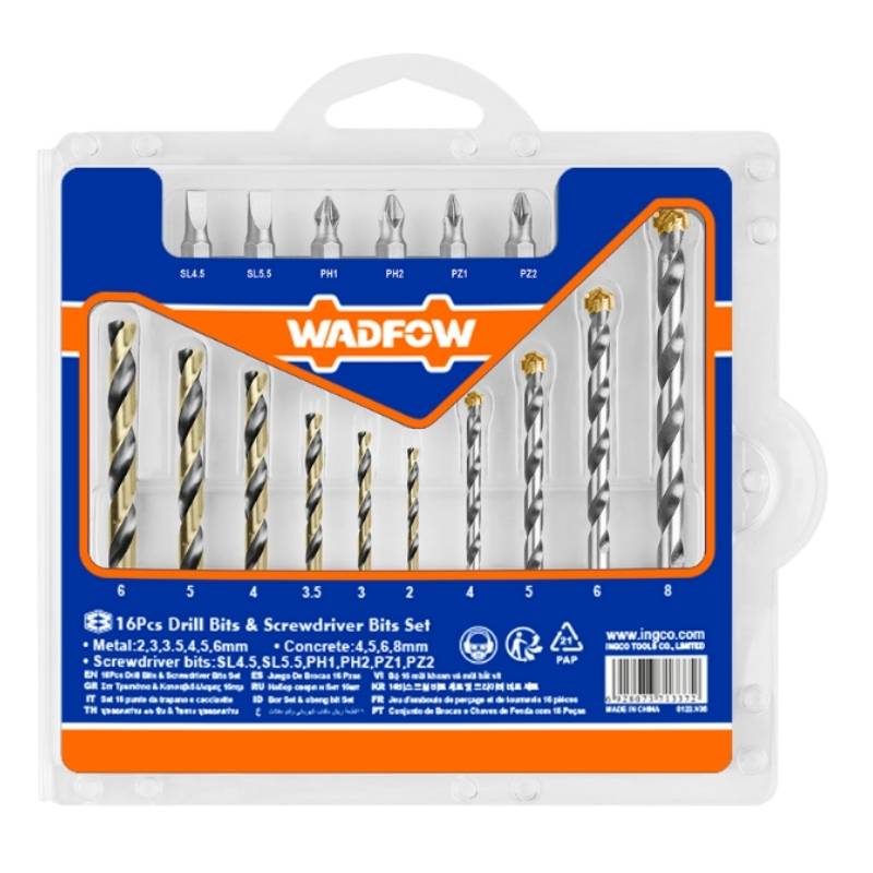 Bộ 16 mũi khoan và mũi vít WADFOW WKS4165
