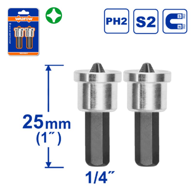 Bộ 2 mũi vít nam châm WADFOW WSV5601