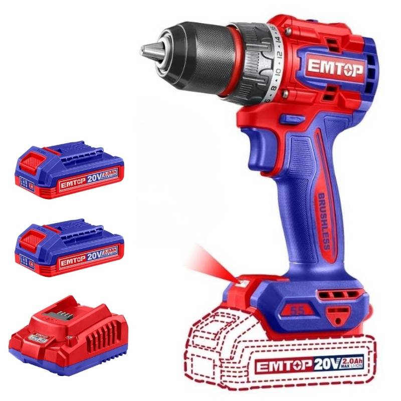 Bộ máy khoan pin EMTOP ECIDL20558 