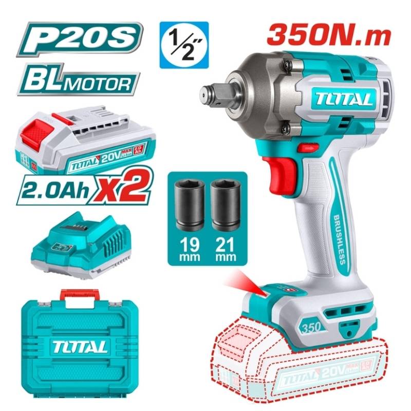 Bộ máy vặn bu lông dùng pin 20V Total TIWLI2035