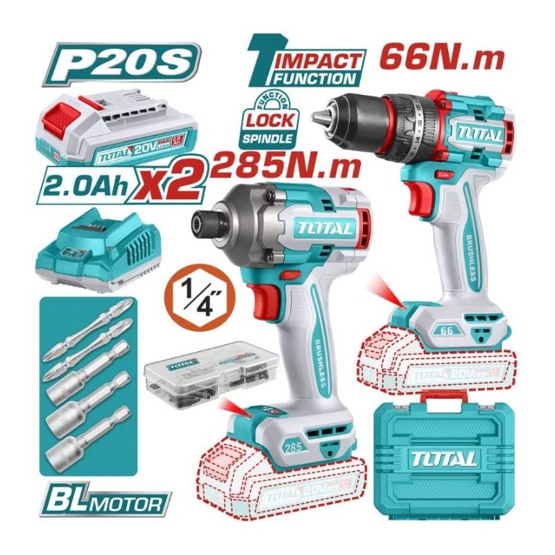 Combo máy khoan & may siết vít Total TCKLI20277