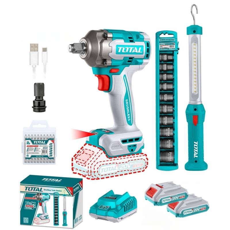 Combo máy siết bu lông TIWLI2040 & đèn làm việc TWLI35261 Total TOSLI23048