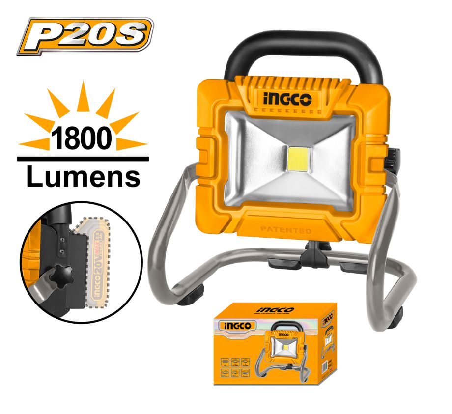 Đèn làm việc dùng pin 20V- 20W (không kèm pin và sạc) INGCO CWLI2025