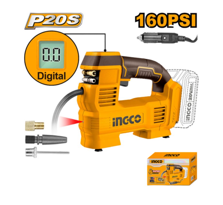 Máy bơm hơi lốp xe ô tô dùng pin 20V- 160PSI INGCO CACLI2012