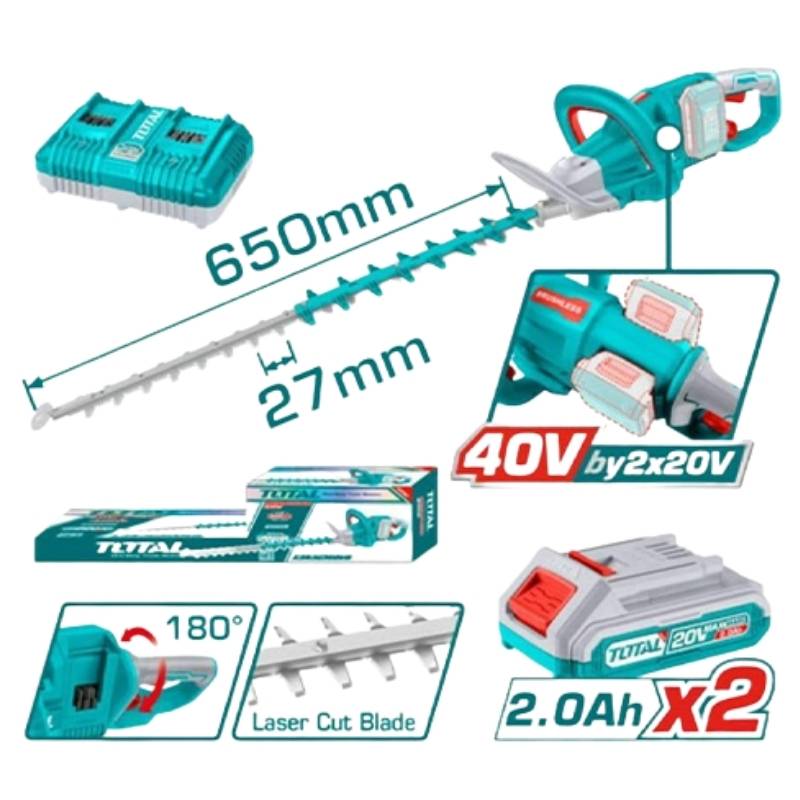 Máy cắt hàng rào dùng pin 20V Total THTLI400282