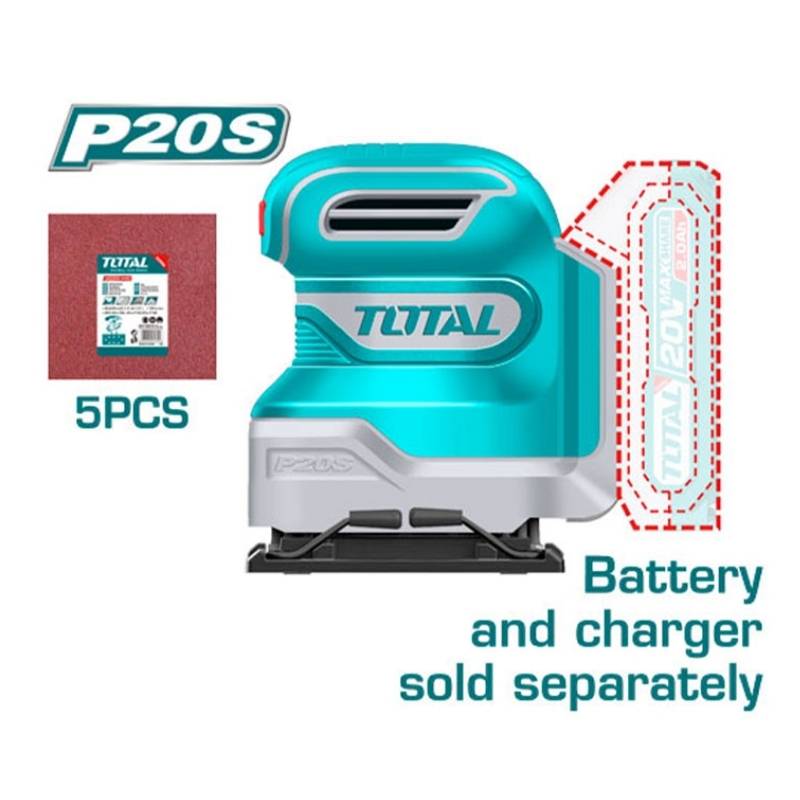 Máy chà nhám vuông dùng pin 20V Total TSHSLI2014 (Chưa Pin & Sạc)