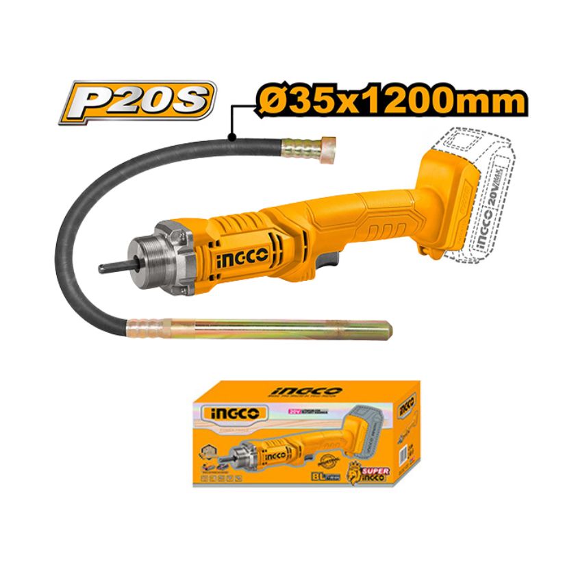 Máy đầm dùi bê tông dùng pin 20V INGCO CCVLI202301 (chưa kèm pin & sạc)