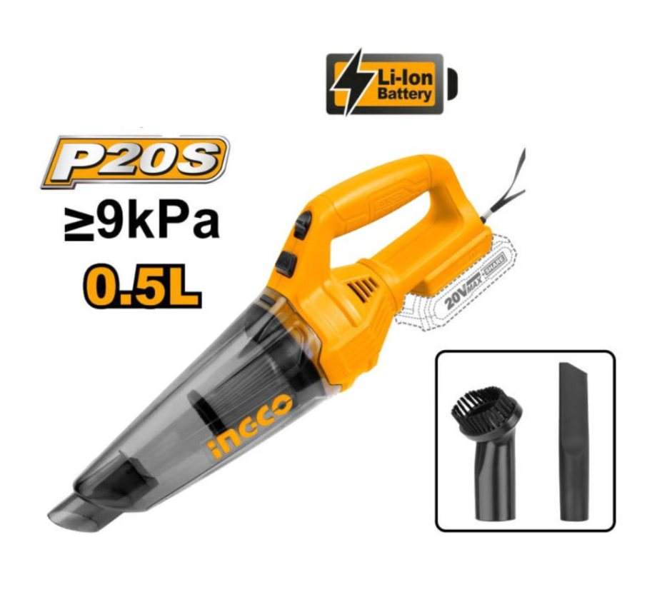 Máy hút bụi dùng pin 20V- 0.5L (không kèm pin và sạc) INGCO CVLI201261