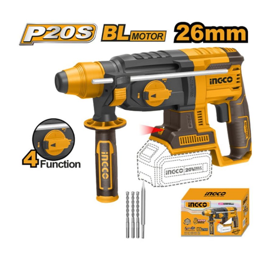 Máy khoan đục dùng pin 20V- 26mm (không kèm pin và sạc) INGCO CRHLI20228