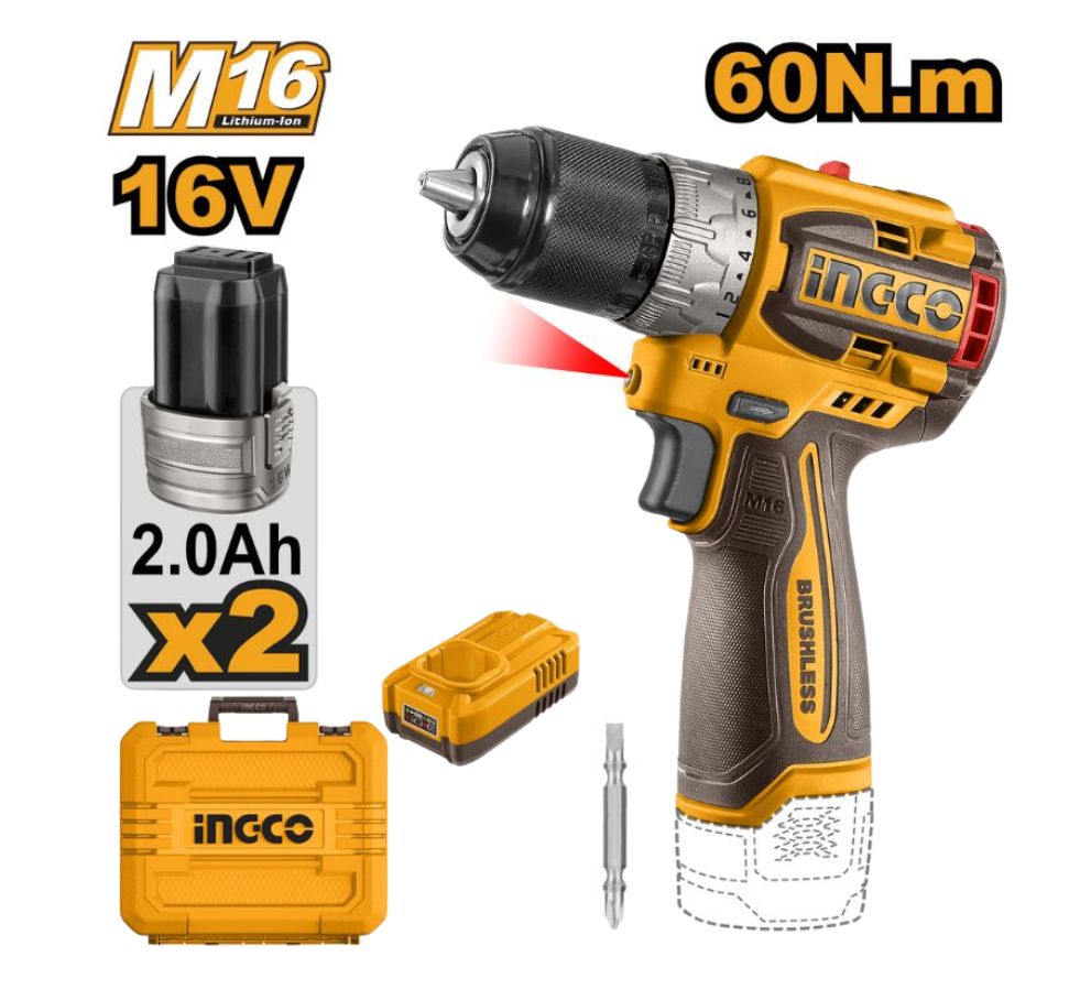 Máy khoan nhỏ gọn dùng pin 16V-60Nm INGCO CDLI16682