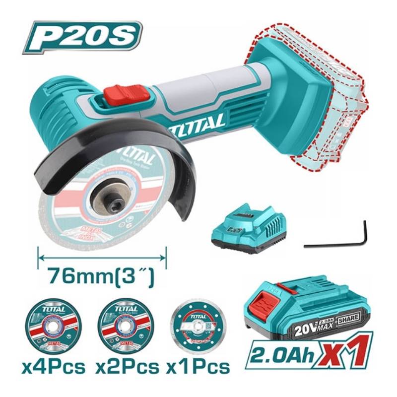 Máy mài cắt mini dùng pin 20V Total TAGLI76017