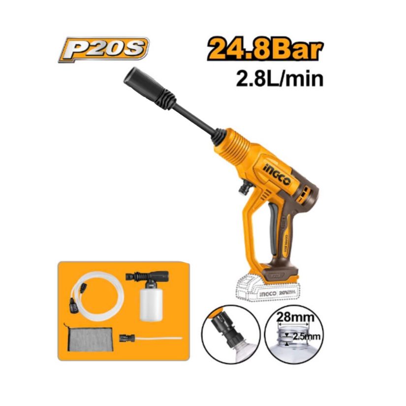 Máy xịt rửa INGCO CPWLI2036 (chưa pin & sạc)