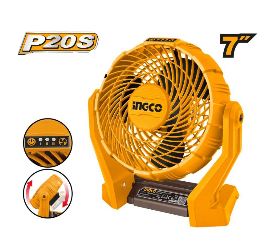 Quạt dùng pin 20V( không kèm pin và đầu sạc ) INGCO CFALI2007