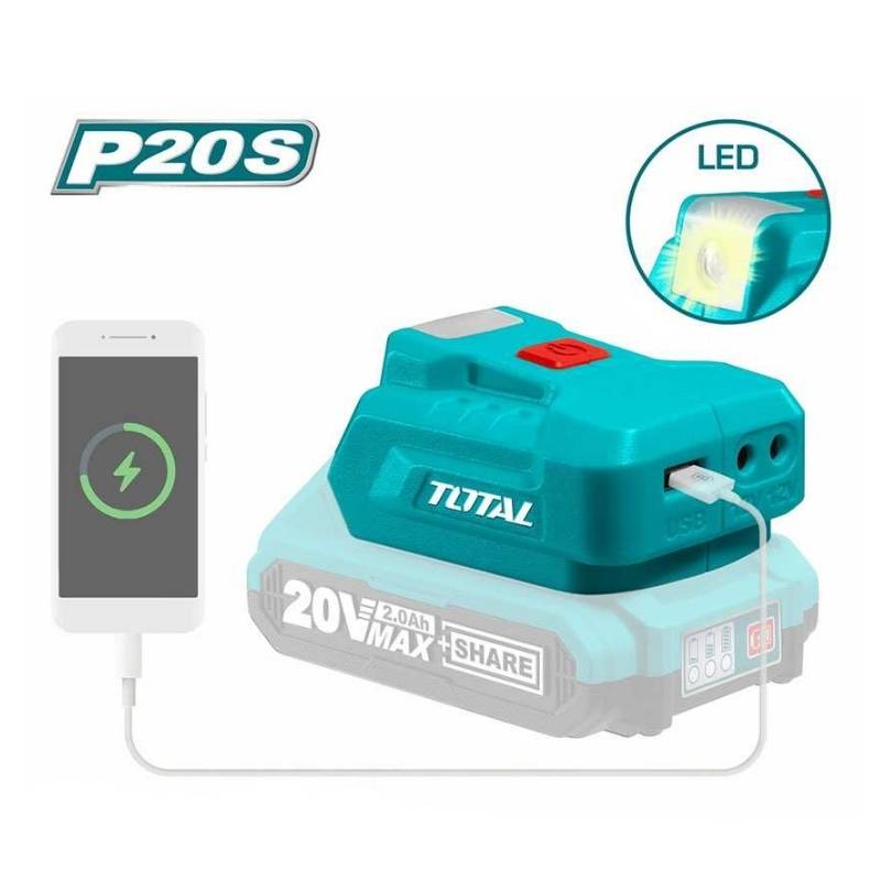 Sạc USB dùng pin 20V Total TUCLI2022 (không kèm  pin & sạc)