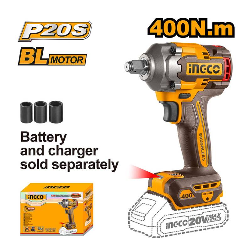 Thân máy vặn bu lông dùng pin 20V Ingco CIWLI20401