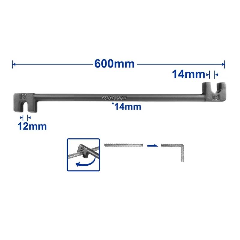 Vam càng cua uốn sắt 12x14mm WADFOW WQB3360