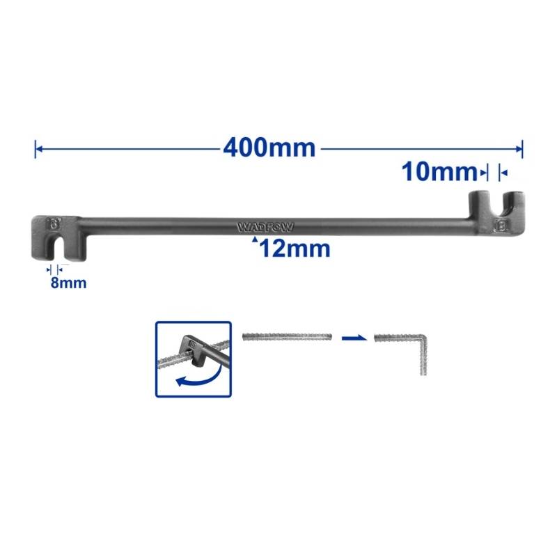 Vam càng cua uốn sắt 8x10mm WADFOW WQB3340